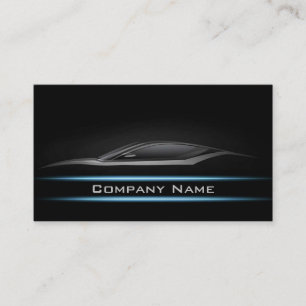 Black Minimalist Cyan Line Car Brighter Layout Business Card