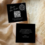 Black Minimalist Disco Ball QR Code Share the Love Enclosure Card<br><div class="desc">These trendy yet elegant, dark black "share the love" wedding enclosure cards for your reception or inside your invitations are an easy way for your guests to upload their photos to your shared wedding album. These QR code insert cards feature a modern and minimalist style, with handwritten script and classic...</div>