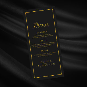 Black Minimalist Elegant Wedding Menu