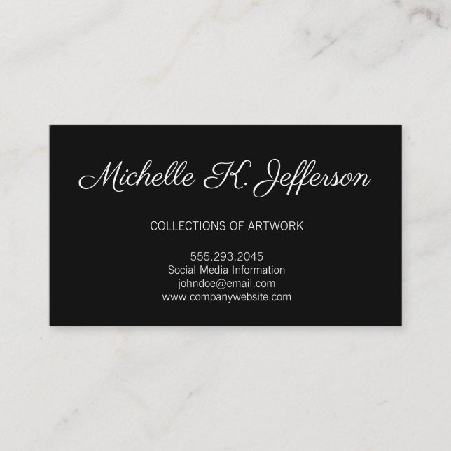 Black | Minimalist Executive Lux Business Card (Front)