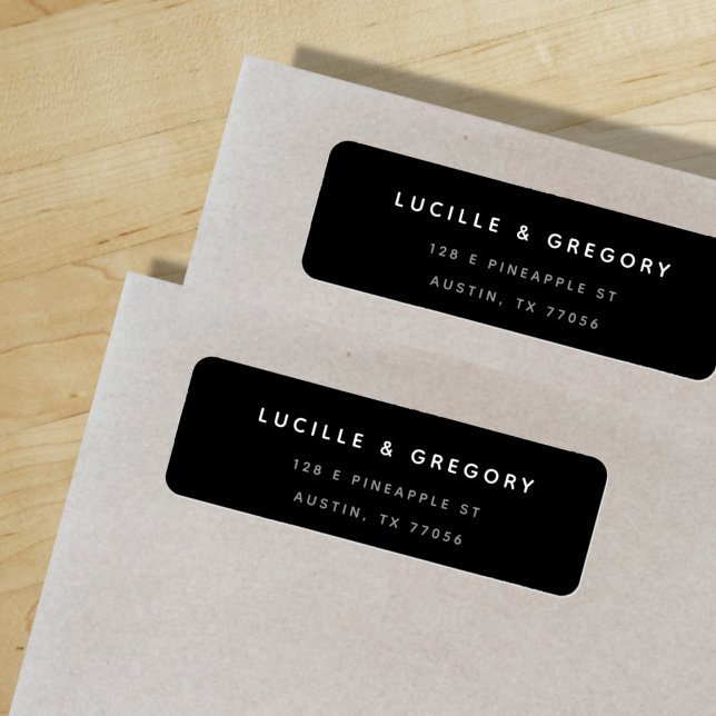 Black Minimalist First Names Return Address (Creator Uploaded)