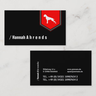 Black minimalist German Boxer Silhouette Business Card
