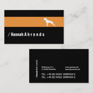 Black minimalist German Boxer Silhouette Business Card