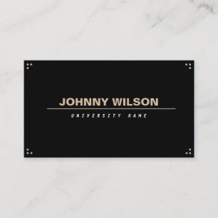 Black Minimalist Graduate Student Business Card