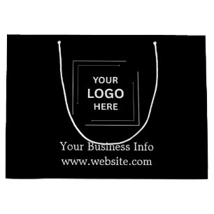 Black Minimalist Large Custom Corporate Business  Large Gift Bag