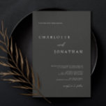 Black Minimalist Modern Elegant Wedding Invitation<br><div class="desc">Black Minimalist Modern Elegant Wedding Invitation</div>