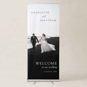 Black Minimalist Modern Elegant Wedding Retractable Banner