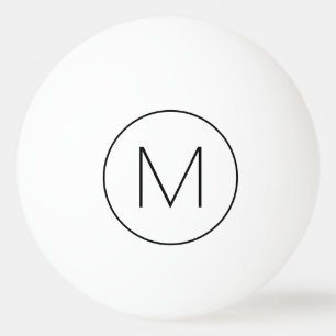 Black Minimalist Modern Font Monogram Ping Pong Ball