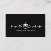 Black Minimalist modern line art candle