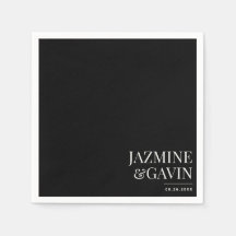 Black Minimalist Modern Personalised Wedding