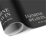 Black Minimalist Modern Personalised Wedding Wrapping Paper<br><div class="desc">Wrap your wedding gifts in style with our Black Minimalist Modern Personalised Wedding Wrapping Paper. Designed with simplicity and elegance in mind, this sleek black paper features clean typography and custom names or initials—making it the perfect choice for modern couples who appreciate understated sophistication. Whether you're gifting to the bride...</div>