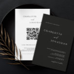 Black Minimalist Modern QR Code Wedding Invitation<br><div class="desc">Black Minimalist Modern QR Code Wedding Invitation</div>