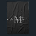 Black Minimalist Monogram Tea Towel<br><div class="desc">Black Minimalist Monogram</div>