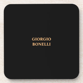 Black Minimalist Personal Modern Coaster