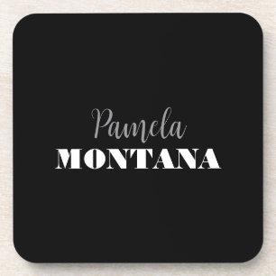 Black Minimalist Personal Modern Coaster