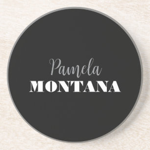 Black Minimalist Personal Modern Coaster
