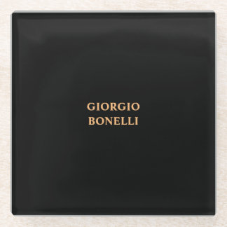 Black Minimalist Personal Modern Glass Coaster