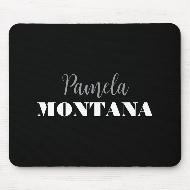 Black Minimalist Personal Modern Mouse Mat (Front)