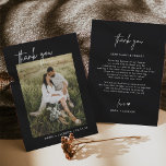 Black Minimalist Photo Wedding Thank You Cards<br><div class="desc">Black Minimalist Photo Wedding Thank You Cards</div>