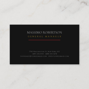 Black Minimalist Plain Modern Business Card