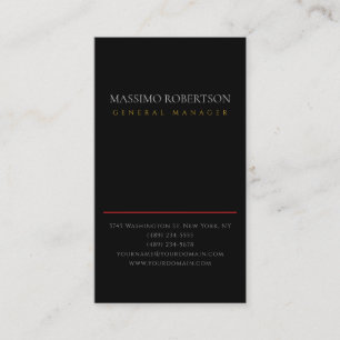 Black Minimalist Plain Modern Business Card