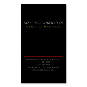 Black Minimalist Plain Modern Magnetic Business Card