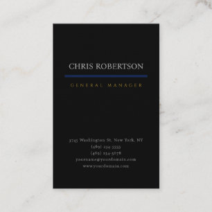 Black Minimalist Plain Premium Luxury Linen Business Card