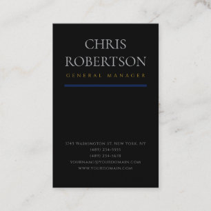 Black Minimalist Plain Premium Luxury Silk Business Card