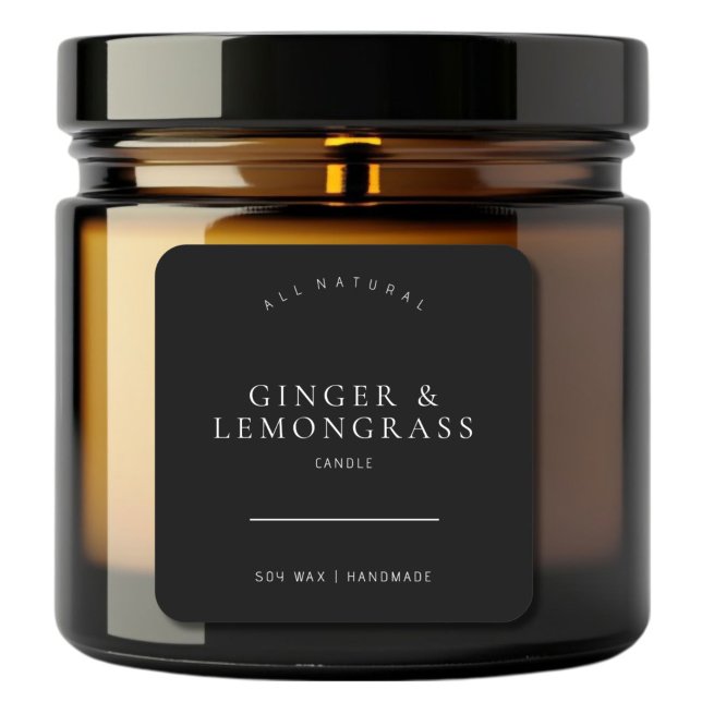 Black Minimalist Scented Soy Candle Label (Creator Uploaded)