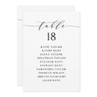 Black Minimalist Script Seating Plan Table Number