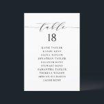 Black Minimalist Script Seating Plan Table Number<br><div class="desc">Customisable table number seating plan. It features a black whimsical script and classic typography. Personalise by adding your own details. This minimalist table seating plan is perfect for any weddings,  baby showers,  bridal showers,  birthdays,  and so much more.</div>
