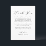 Black Minimalist Script Wedding Photo Thank You Card<br><div class="desc">An elegant customisable wedding thank you flat card. It features minimalist typography and script. Personalise by adding your wedding photo and details. This minimalist wedding thank you card is perfect for any wedding theme.</div>