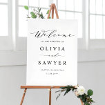 Black Minimalist Script Wedding Welcome Poster<br><div class="desc">Create a chic and modern atmosphere at your wedding with this customizable wedding sign, featuring a stunning minimalist script design. Perfect for couples who love clean lines and subtle elegance, this sign adds a sophisticated touch to any wedding, whether it's modern, boho, or classic. Personalize with your names, wedding date,...</div>