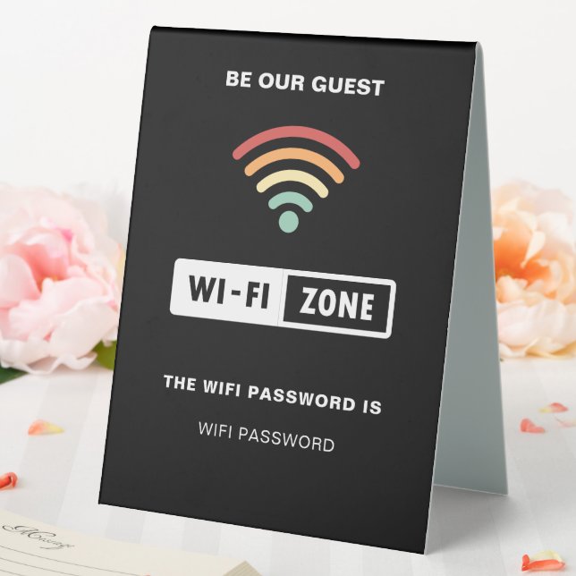 Black Minimalist Simple Wifi Password  (In SItu (Wedding))