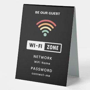 Black Minimalist Simple Wifi Password