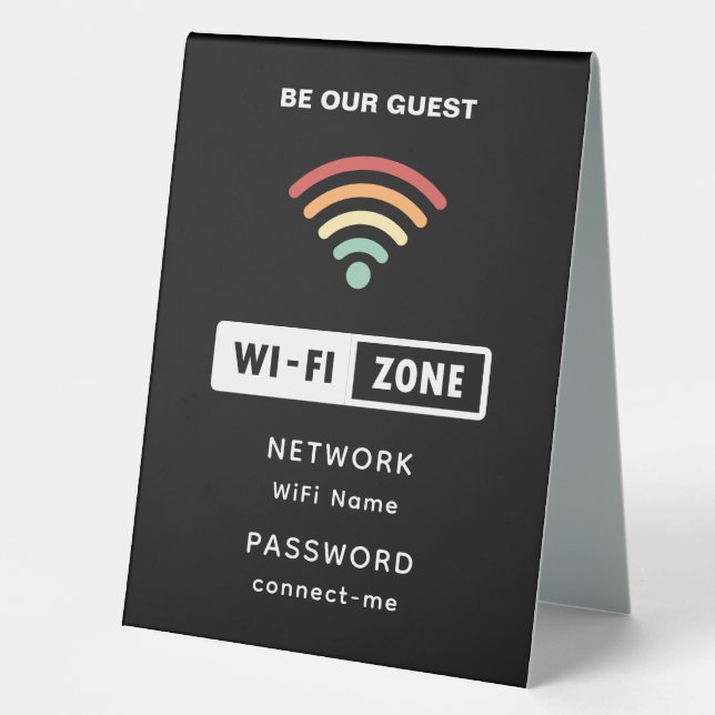 Black Minimalist Simple Wifi Password (Front)