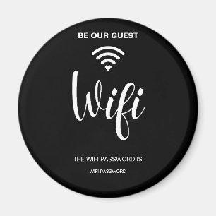 Black Minimalist Simple Wifi Password Magnet