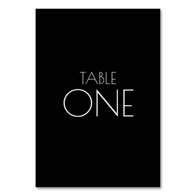 Black Minimalist Table Number (Back)