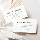 Black Minimalist Typography Baby Shower Registry Enclosure Card<br><div class="desc">Let guests know about your registry with this customisable baby shower registry card. It features minimalist typography. Personalise by adding your details. This minimalist baby registry card is perfect for any baby shower theme or season.</div>