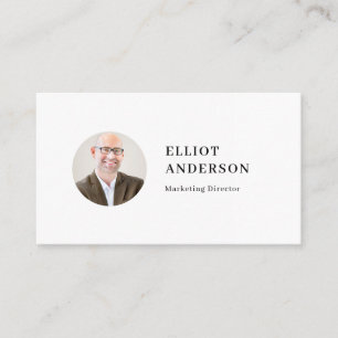 Black Minimalist Typography Circle Photo Business Card