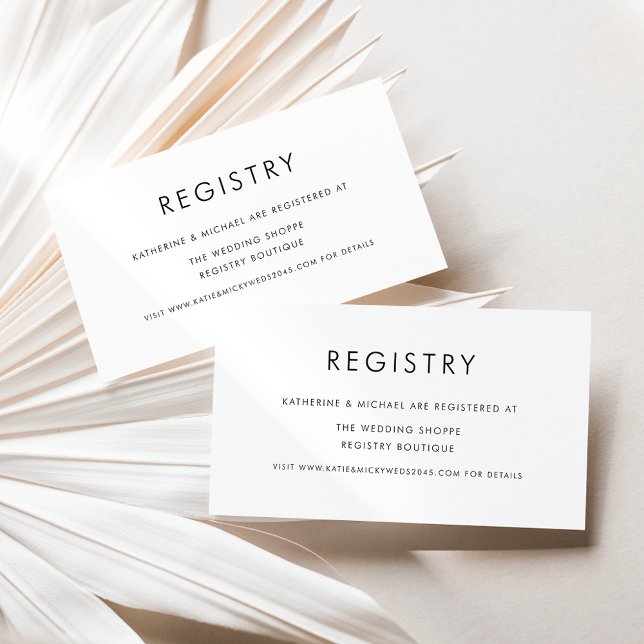Black Minimalist Typography Wedding Registry Enclosure Card (Creator Uploaded)