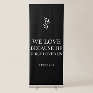 Black minimalist wedding entrance  retractable banner