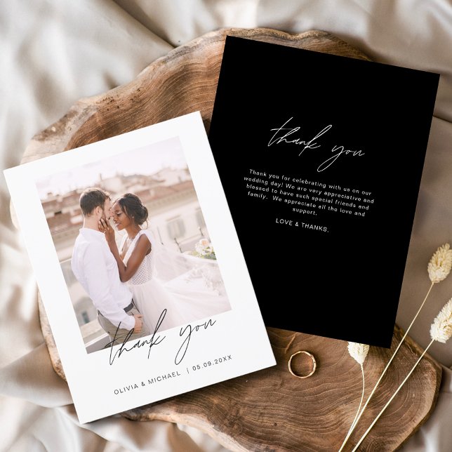 Black Minimalist Wedding Thank You Photo (Creator Uploaded)