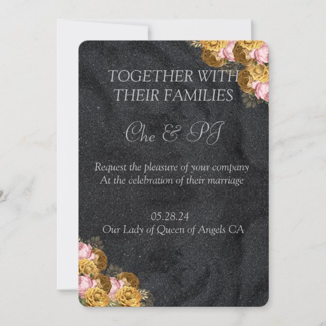 Black Minimalistic Classic Wedding Invitation (Front)