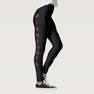 Black Minnesota State Lady Slipper Flower Leggings
