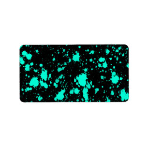 Black Mint Paint Splatter Artistic Splash Creative Label