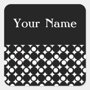 Black Mod Ball Design @ Emporio Moffa w/ name Square Sticker