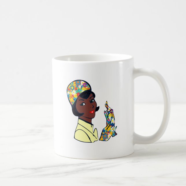 black mod lady coffee mug (Right)