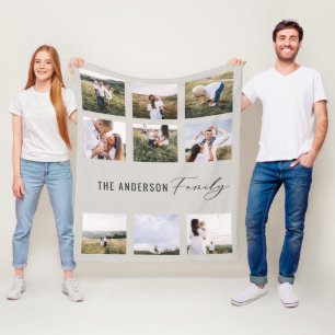 Black modern 9 photo watercolor botanical floral f fleece blanket