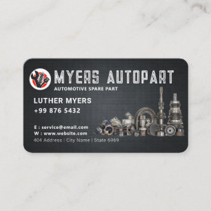 black modern autopart service business card